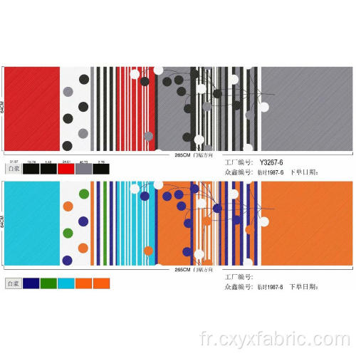 tissu imprimé pigmenté circulaire en polyester